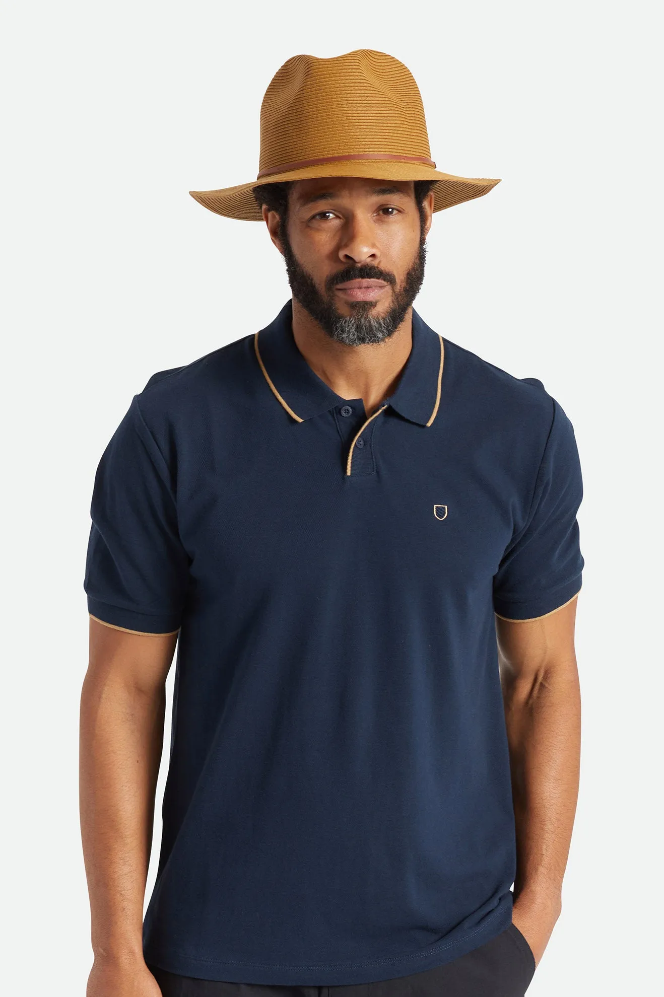 Wesley Straw Packable Fedora - Copper