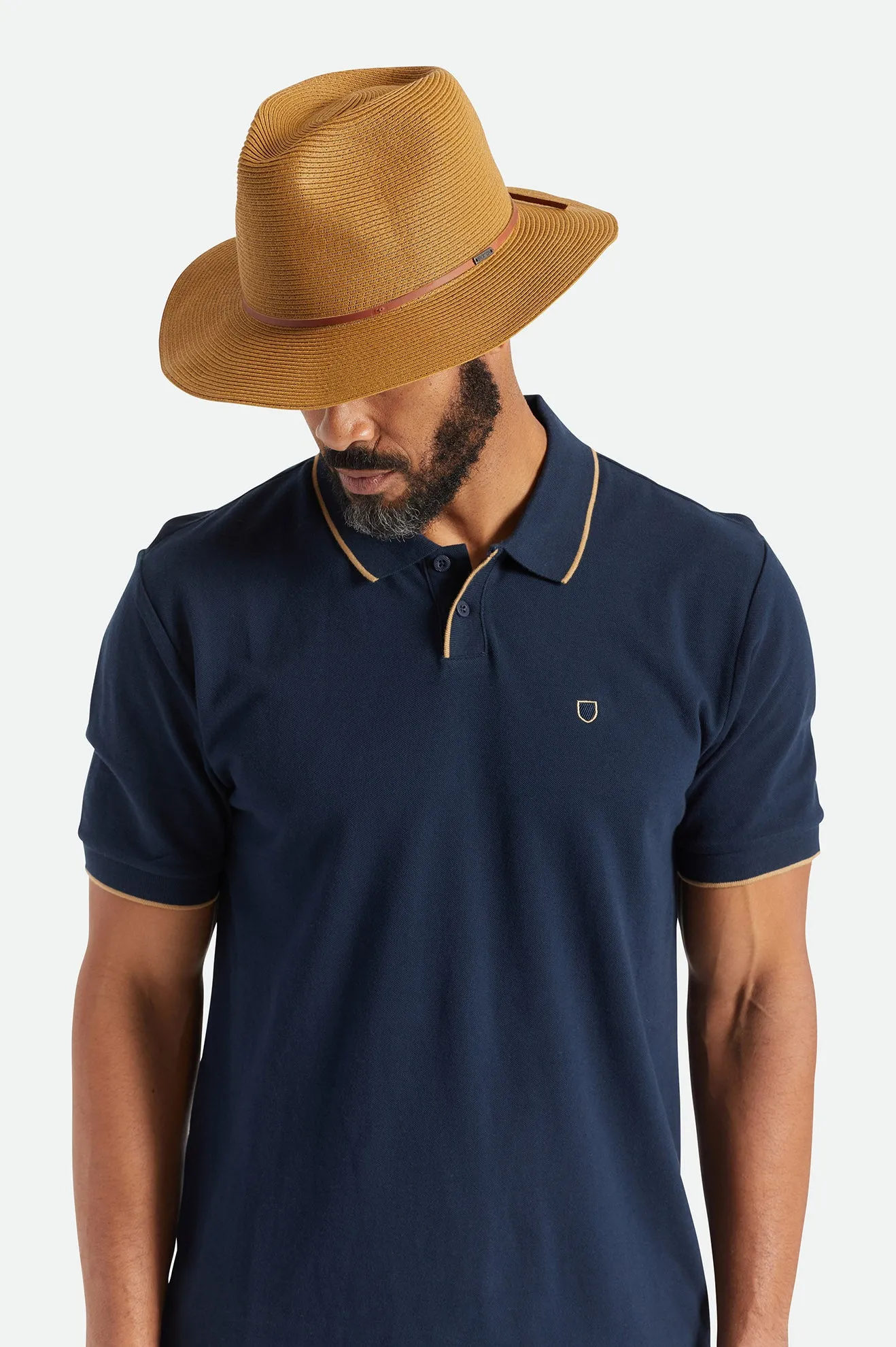Wesley Straw Packable Fedora - Copper