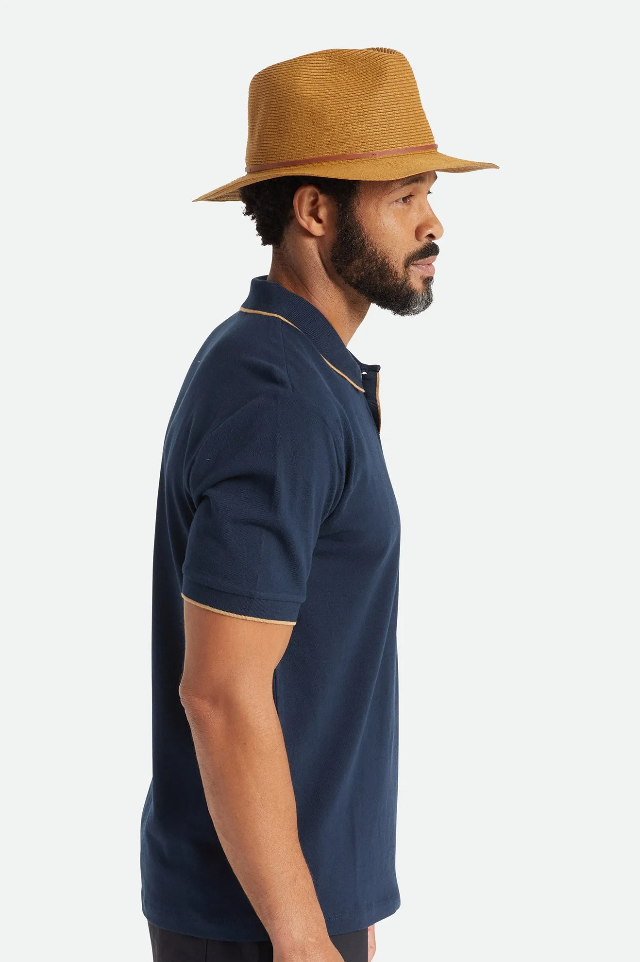 Wesley Straw Packable Fedora - Copper