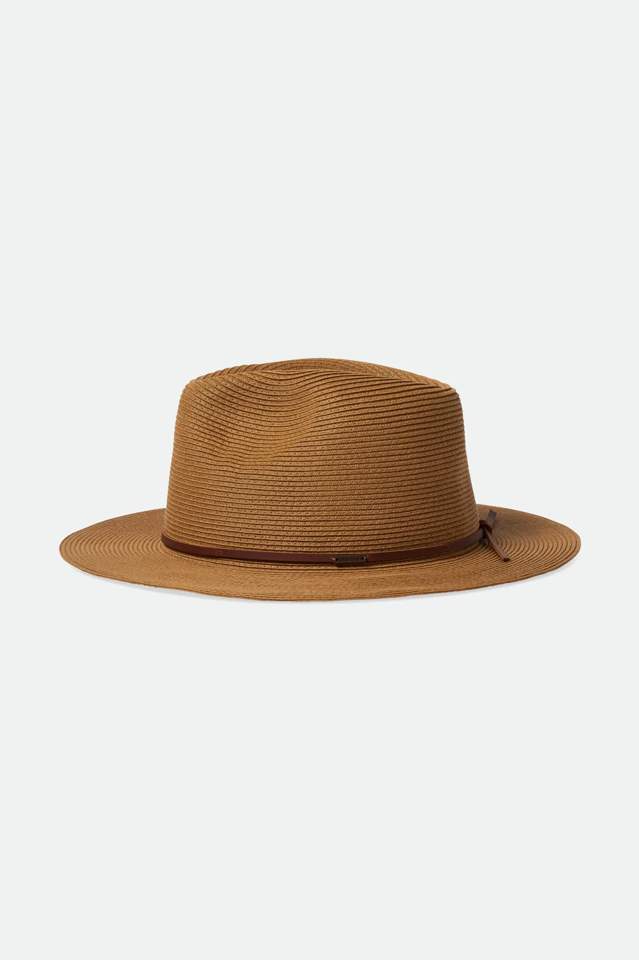 Wesley Straw Packable Fedora - Copper