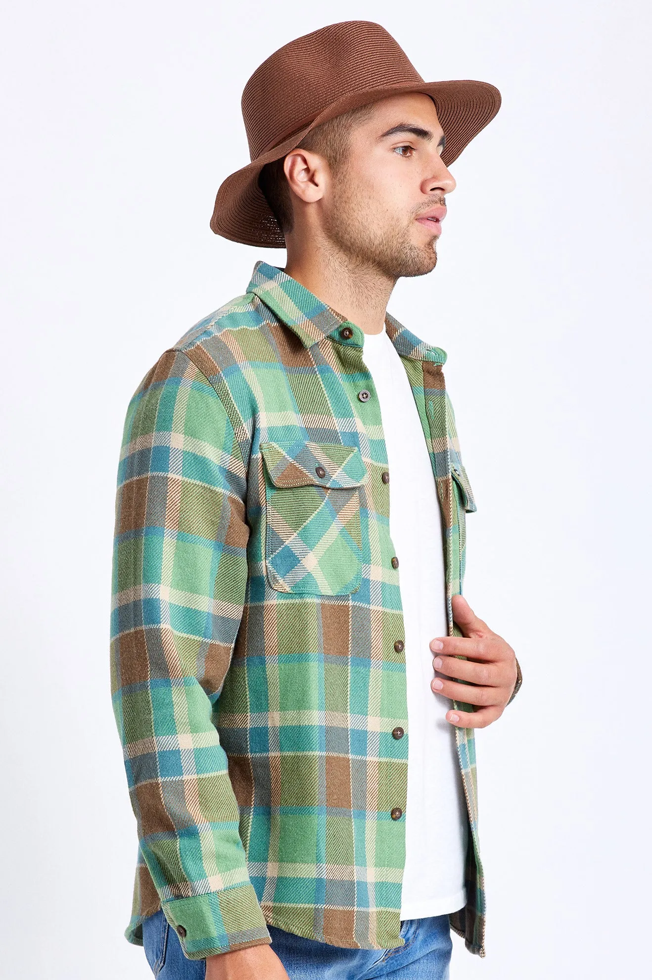 Wesley Straw Packable Fedora - Dark Brown