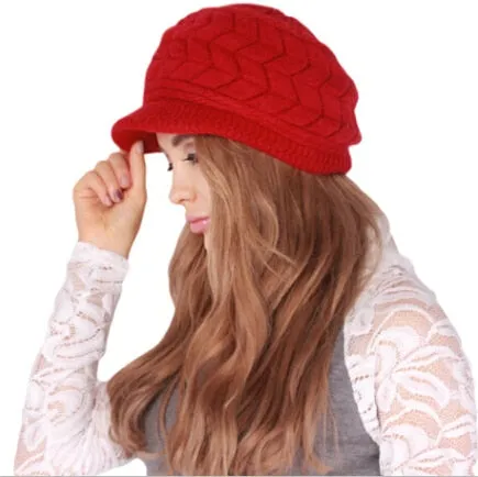 Winter Women Hat Luxury Knitted Hats Female Soft High Elastic Warm Caps Beanies Headgear Girl Cap Solid Color