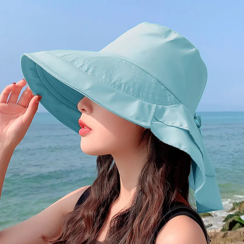 Women’s Sun Protection Fishing Wide Brim Hat with Ponytail Hole UV Protection